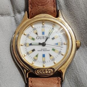 Guess 1996 Vintage Nautical Flag Gold Tone Watch